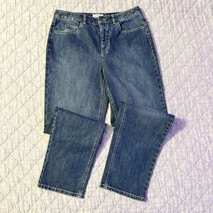 Talbots Stretch Straight Leg Jeans Womens 10 Medium Wash Denim Classic Fit